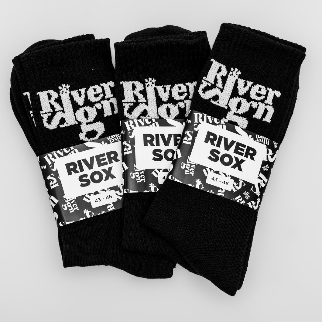 RIVER SOX BLACK 3PACK